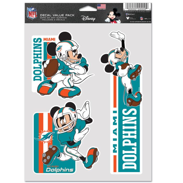 WinCraft Miami Marlins Disney Mickey Mouse Team 3-Pack Decal Set