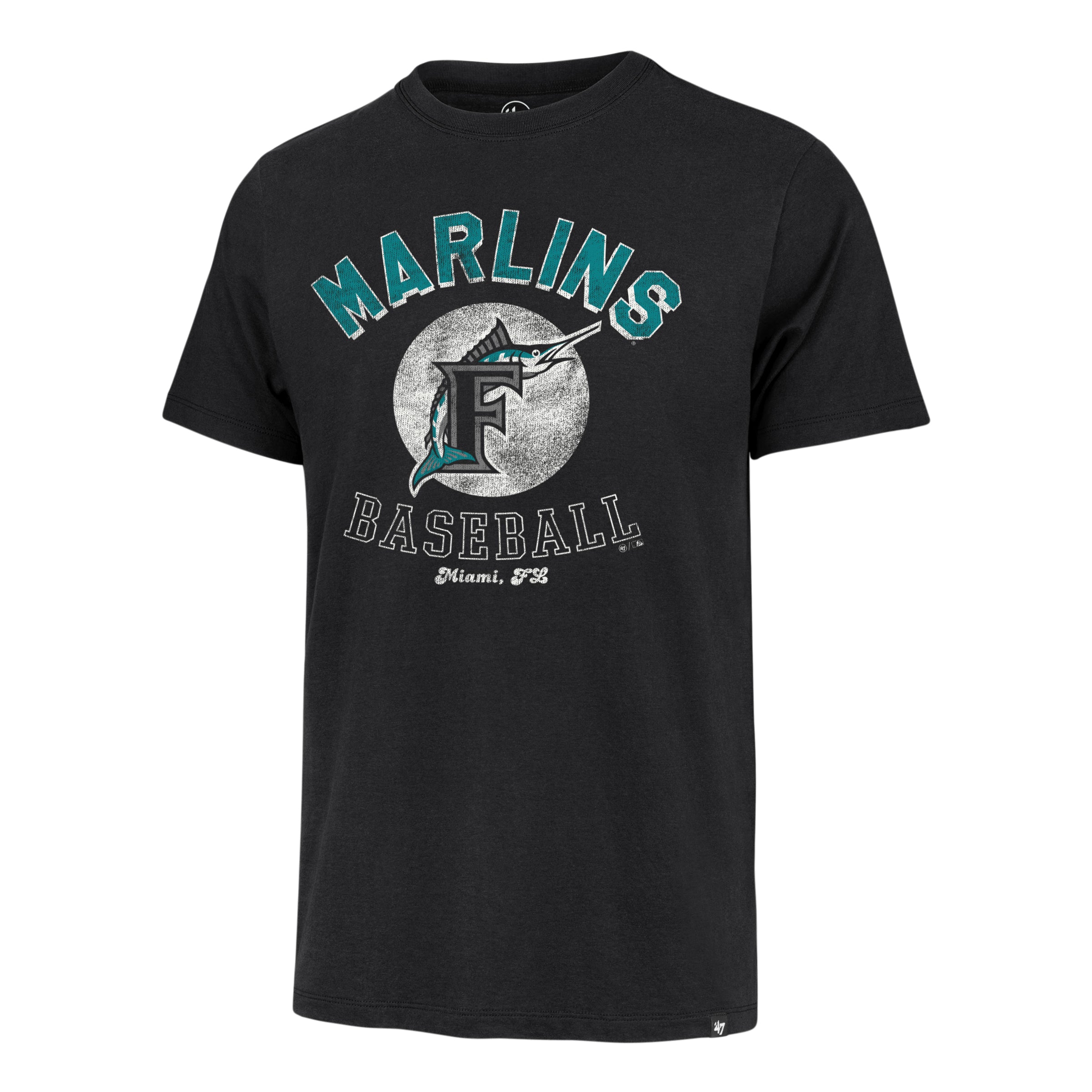 Miami Marlins 47 Brand Cooperstown Nostalgia Franklin T Shirt Black