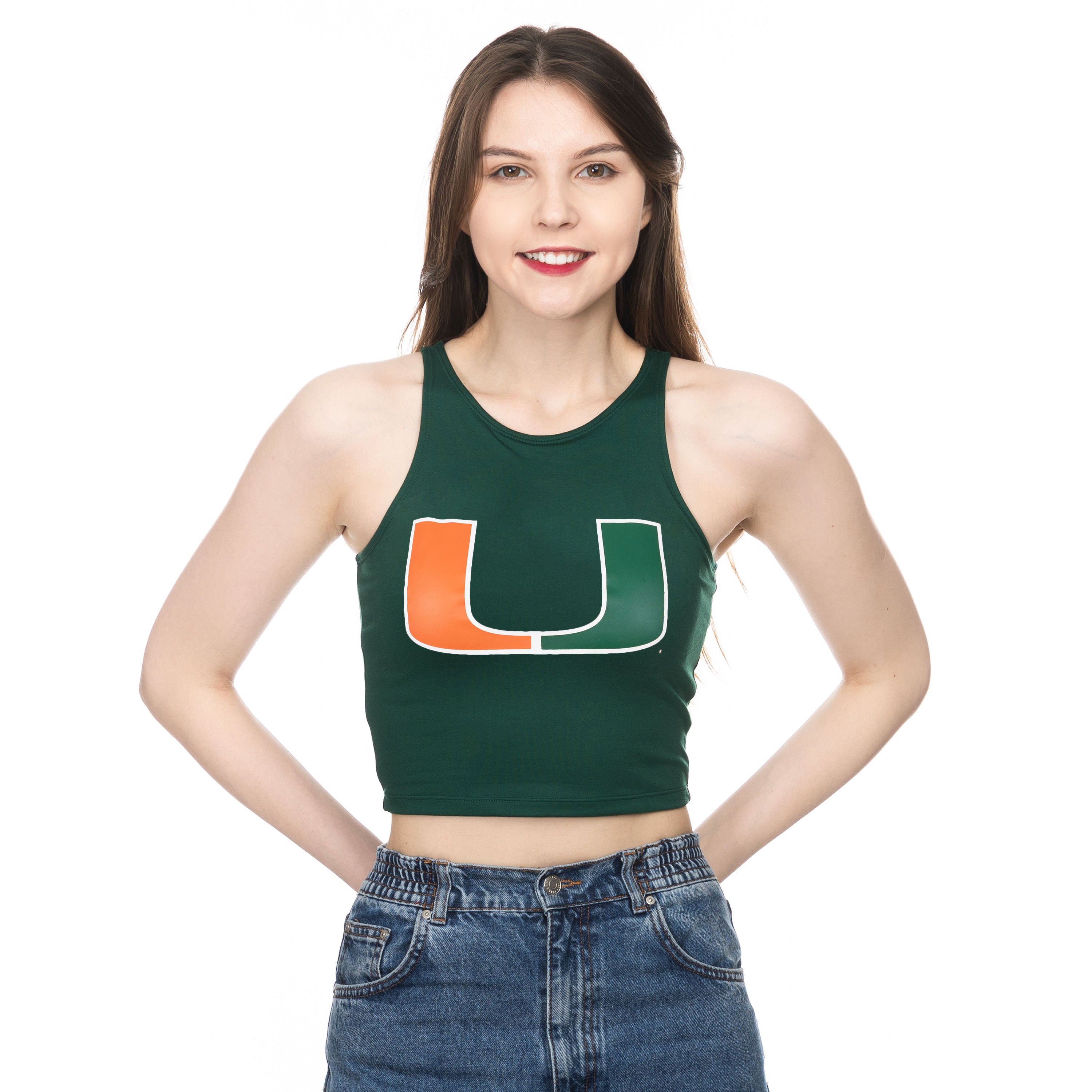 Miami Hurricanes ZooZatz 'Miami' Crop Halter Top - Green XL