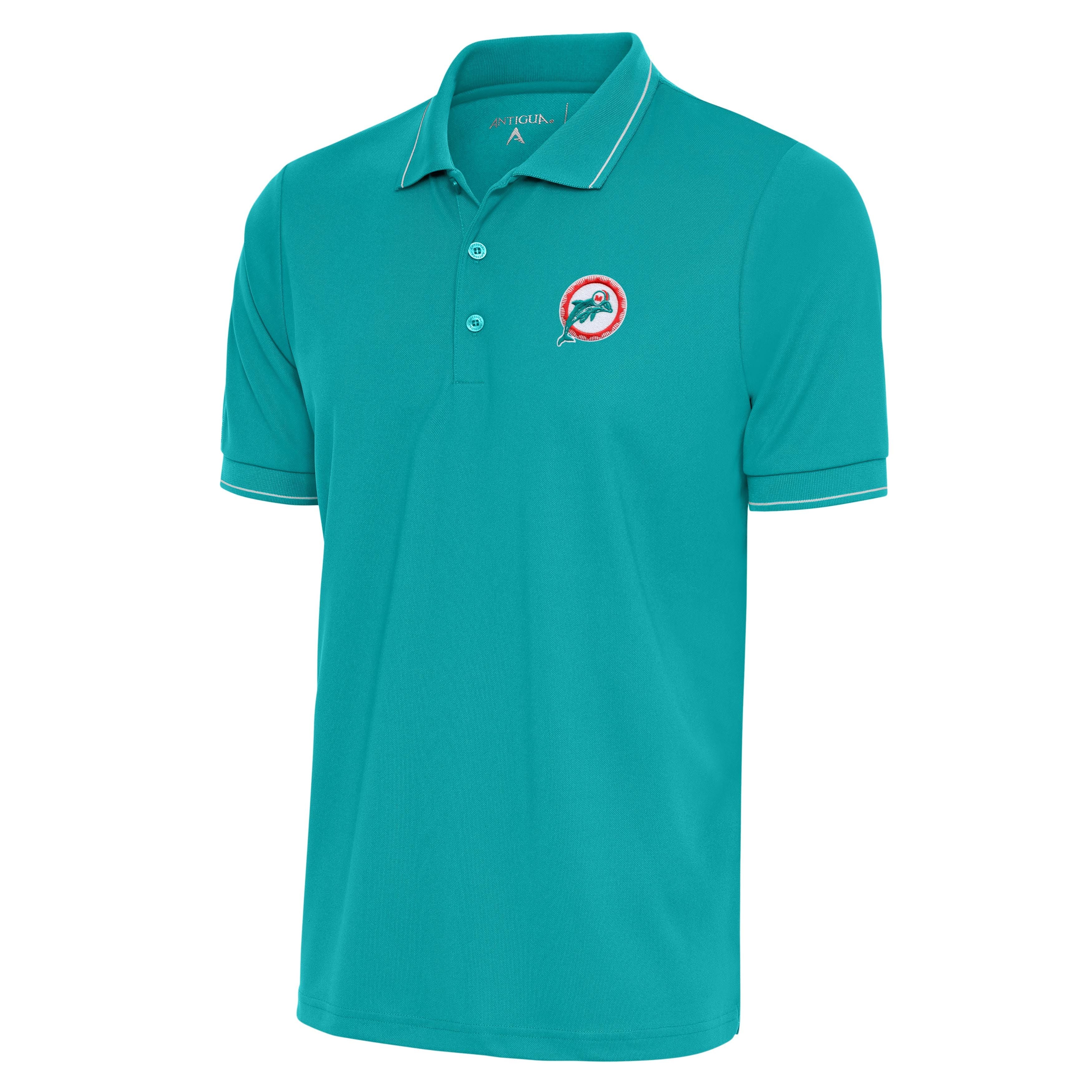 Miami Dolphins Antigua Affluent Polo Original Logo Aqua Reef