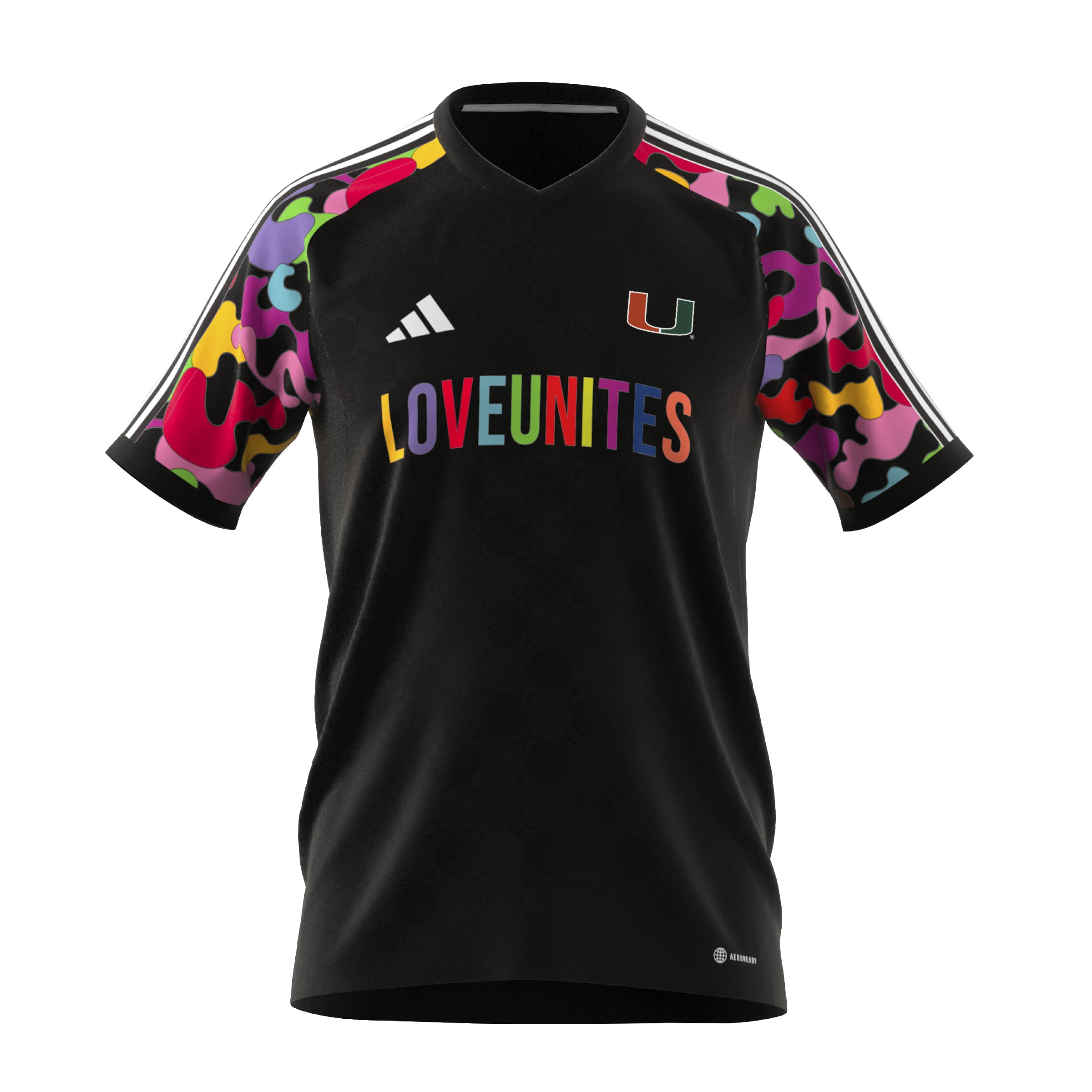 Miami Hurricanes adidas Love Unites Pride Soccer Jersey Black