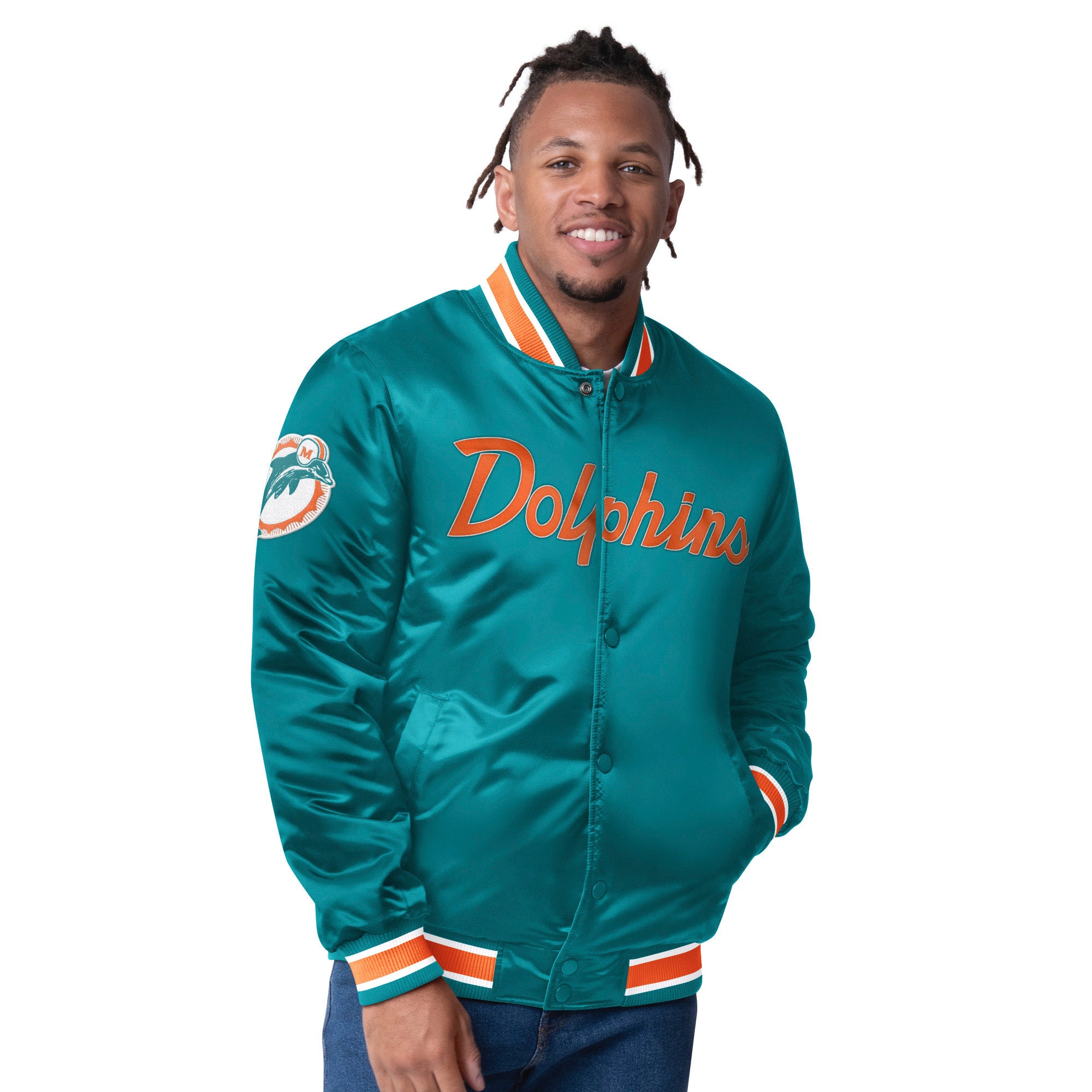 Size medium miami dolphins starter jacke deals