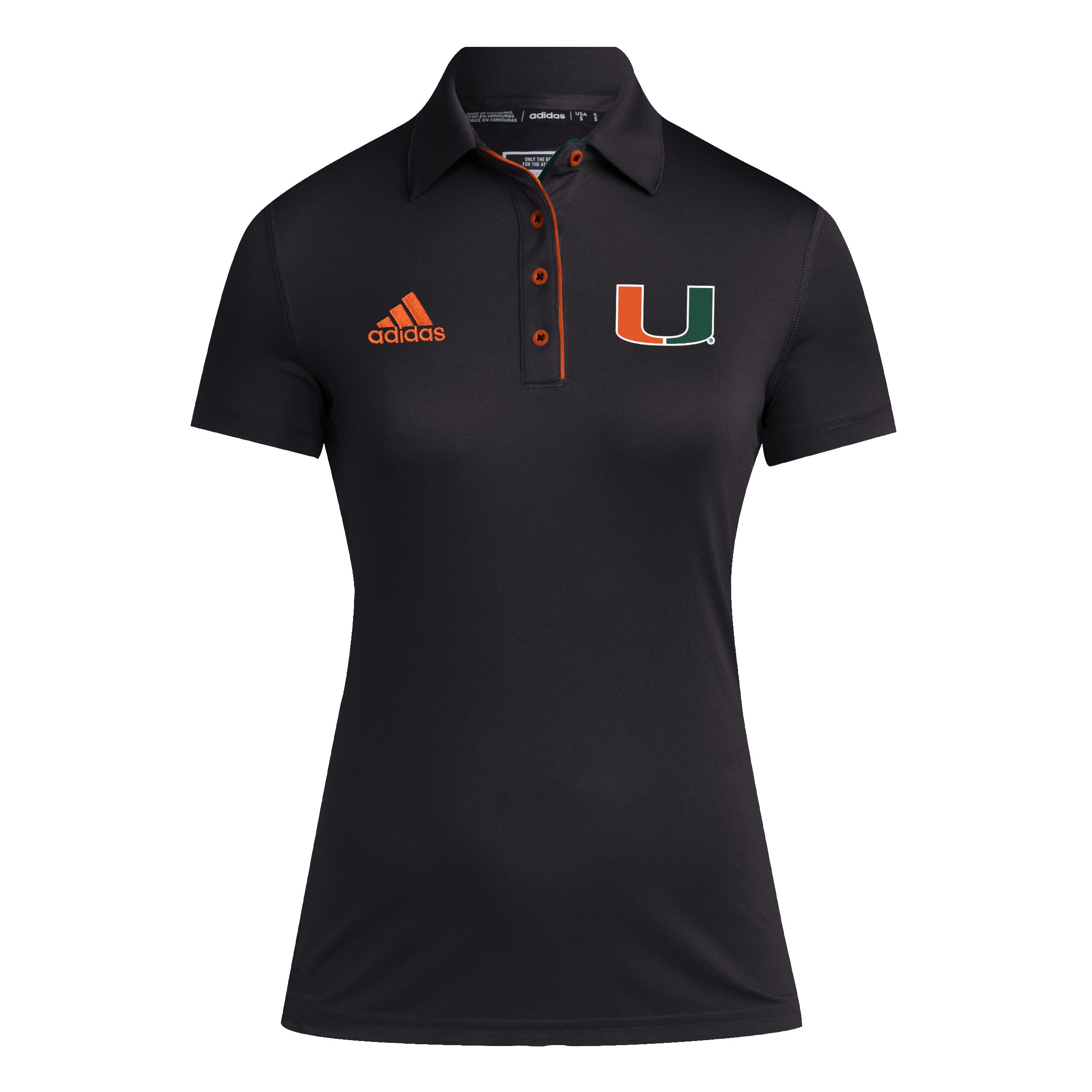 Miami Hurricanes Women s Adidas 2024 Sideline AEROREADY Polo Black S