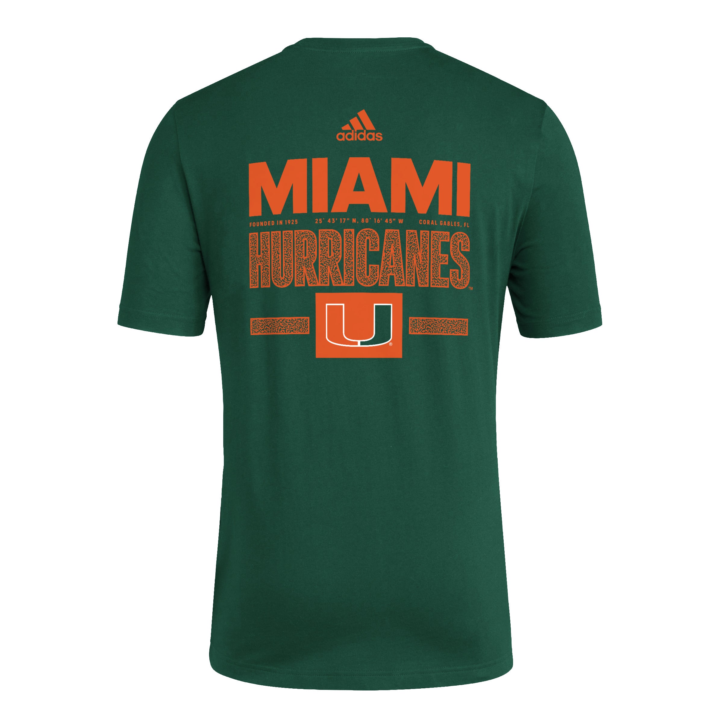 Miami Hurricanes adidas 2024 Coordinates Fresh T Shirt Green