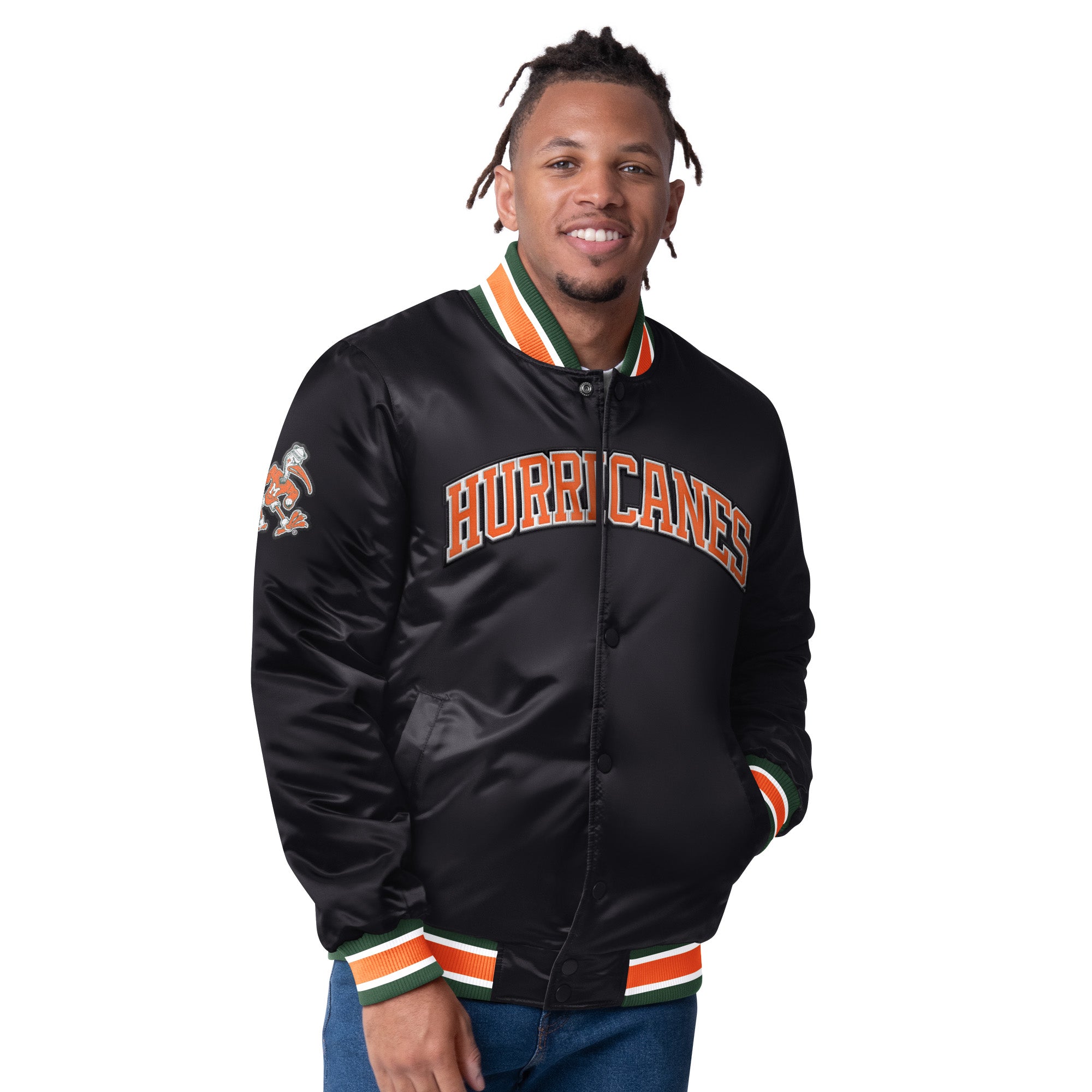 Miami hurricanes classic starter jacket best sale