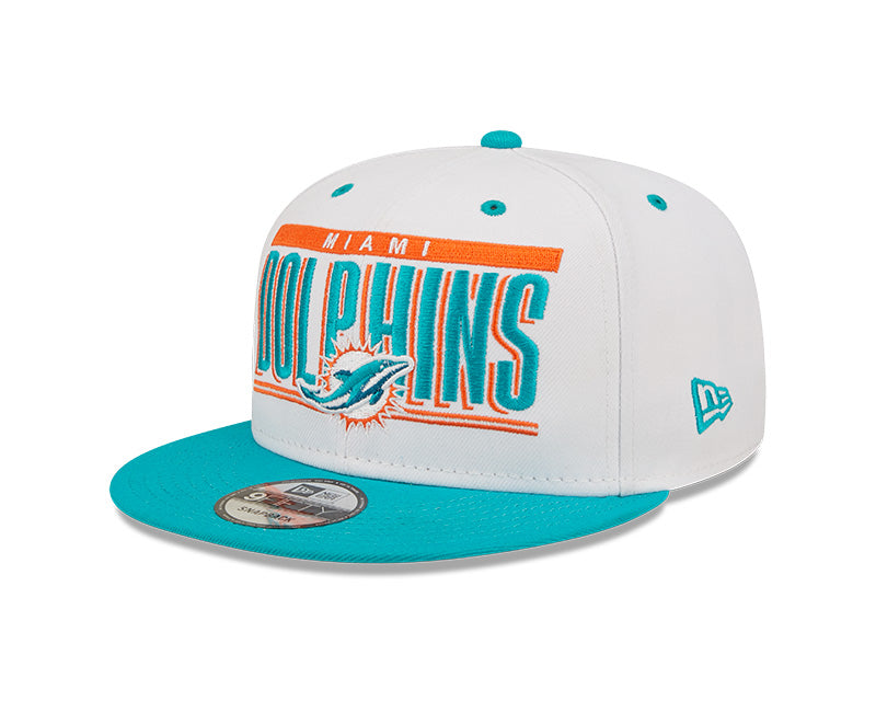 Men's New Era White/Black Miami Marlins Retro Title 9FIFTY Snapback Hat