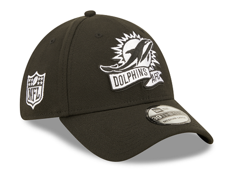 Men's Miami Dolphins New Era Black 2022 Sideline 39THIRTY Flex Hat M/L