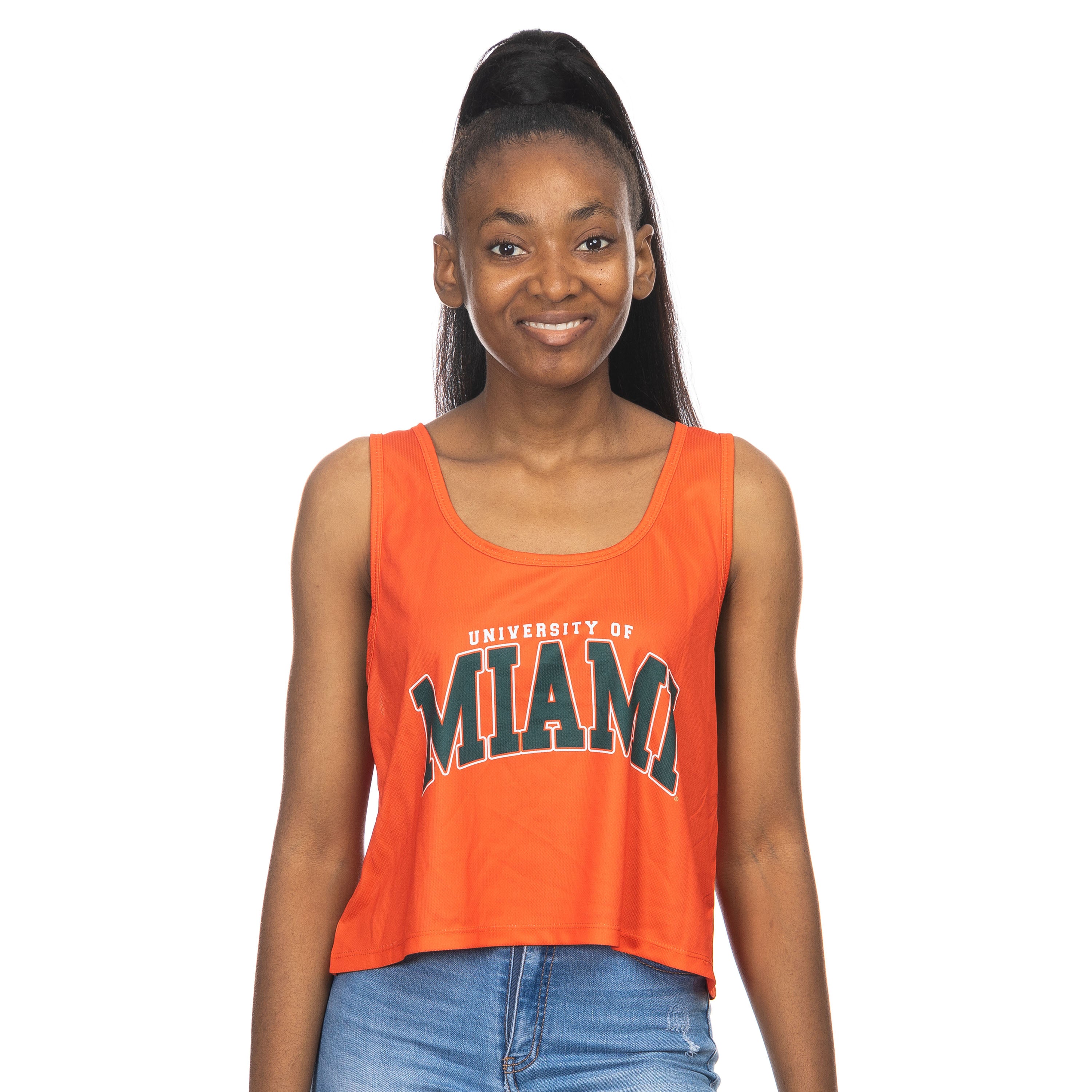 Miami Hurricanes ZooZatz Women's Sports Scoop Bra - Orange