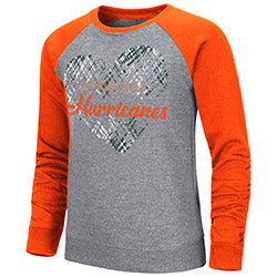 Men's Colosseum Black Miami Hurricanes Arch & Logo Crew Neck Sweatshirt