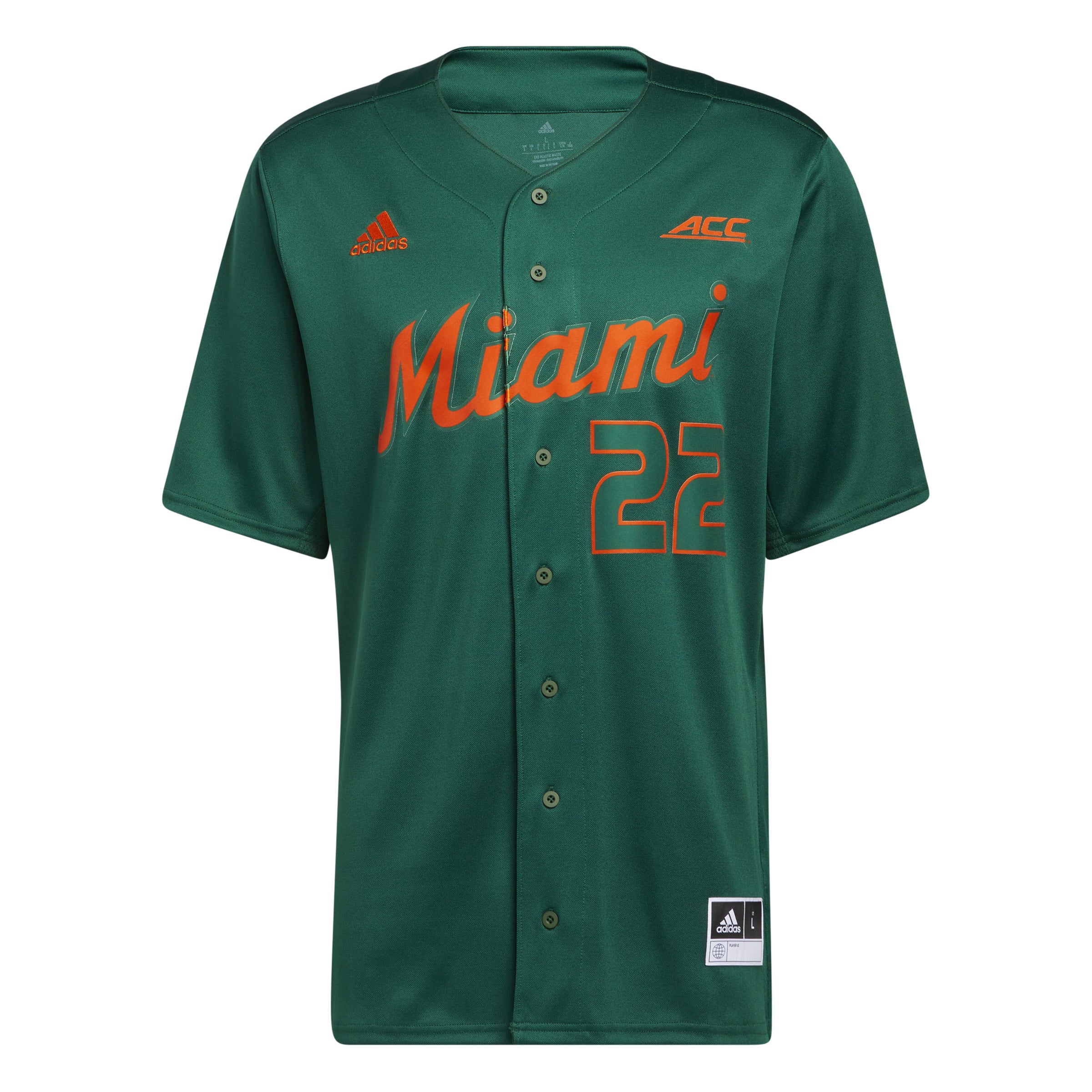Lot Detail - Matienzo #22 Miami Hurricanes Baseball Jersey w/Medium Use