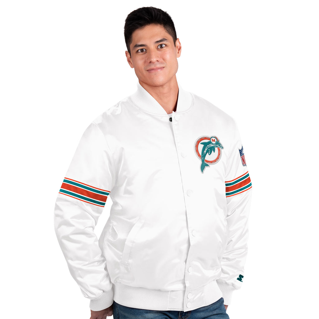 Miami Dolphins Vintage Logo Classic Starter Jacket- White – CanesWear at  Miami FanWear