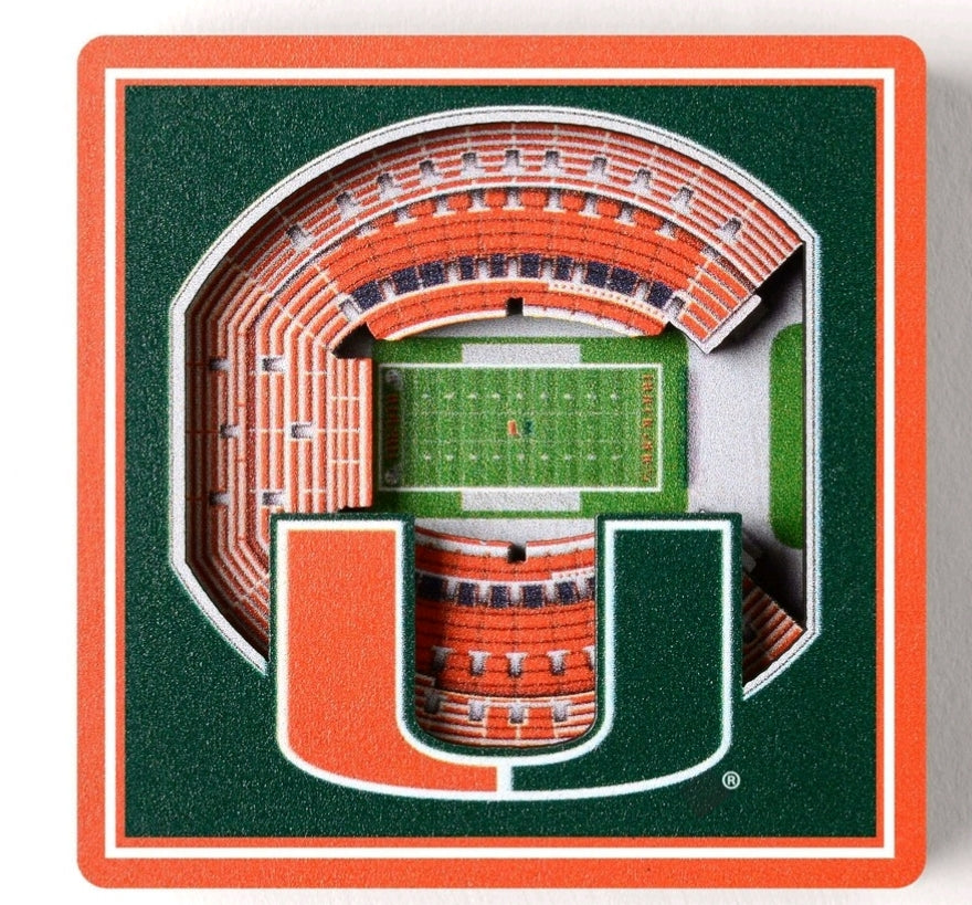 Miami Hurricanes Baseball Round Magnet