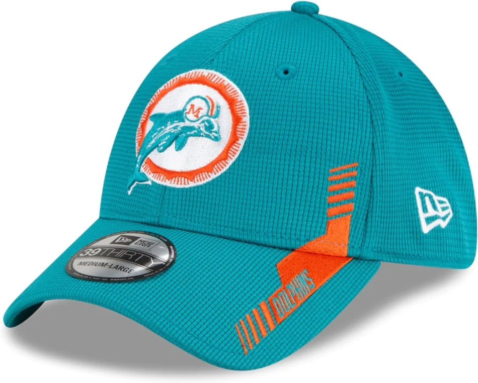 Miami Dolphins BANNER SIDE-PATCH Aqua Fitted Hat by New Era