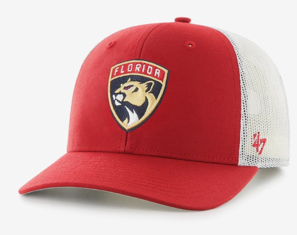 47 Red Florida Panthers Trawler Clean Up Trucker Adjustable Snapback Hat