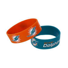 Miami Dolphins Bracelets 2 Pack Wide - Sports Fan Shop