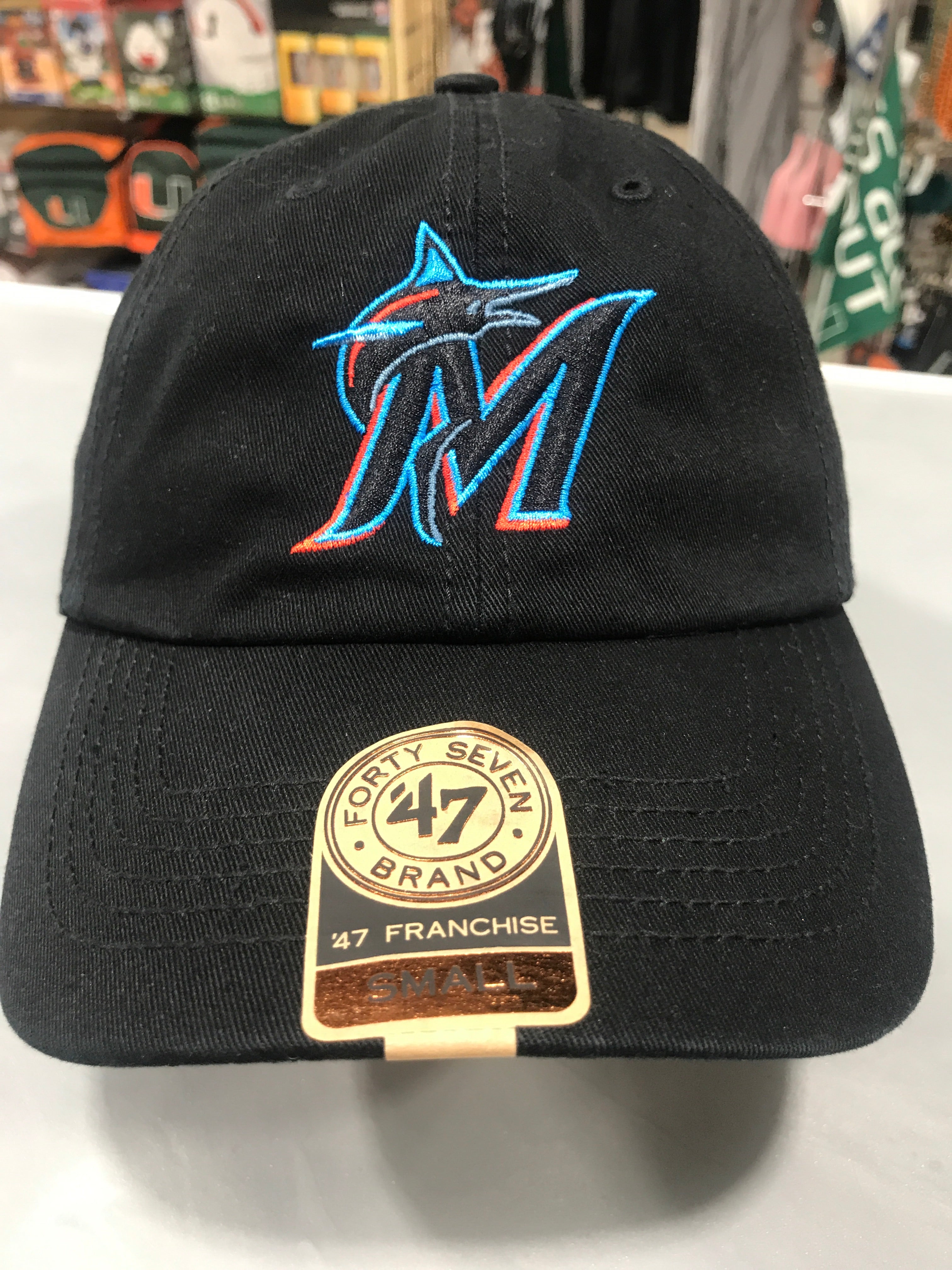 Miami Marlins Black '47 Franchise Fitted Hat L