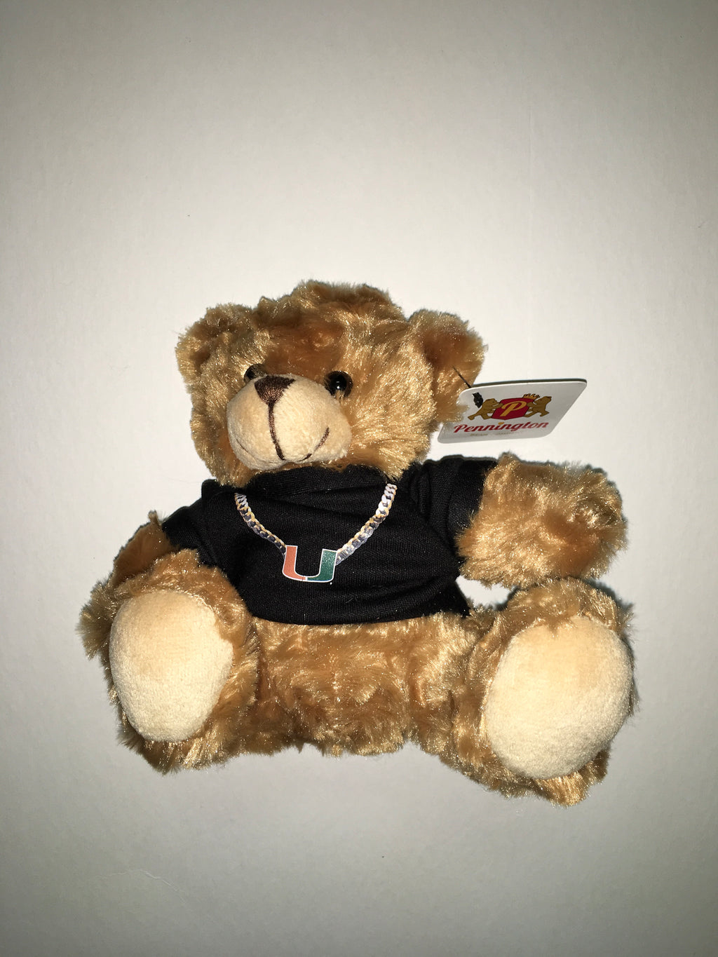 Miami Hurricanes Plush Bear Mocha 6 Black Turnover Chain