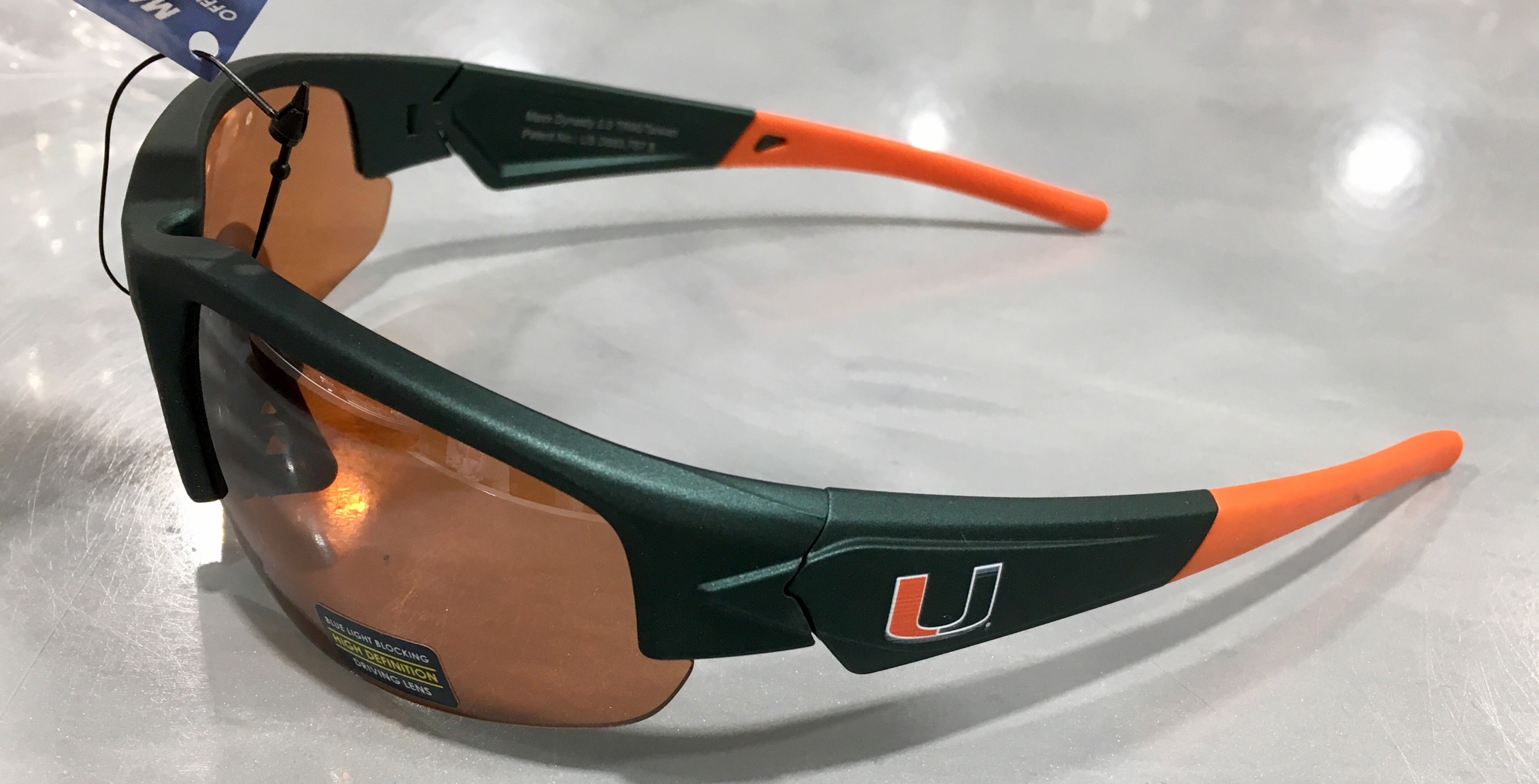 Miami Dolphins Dynasty Raze HD Sunglasses - Black with Orange Tips