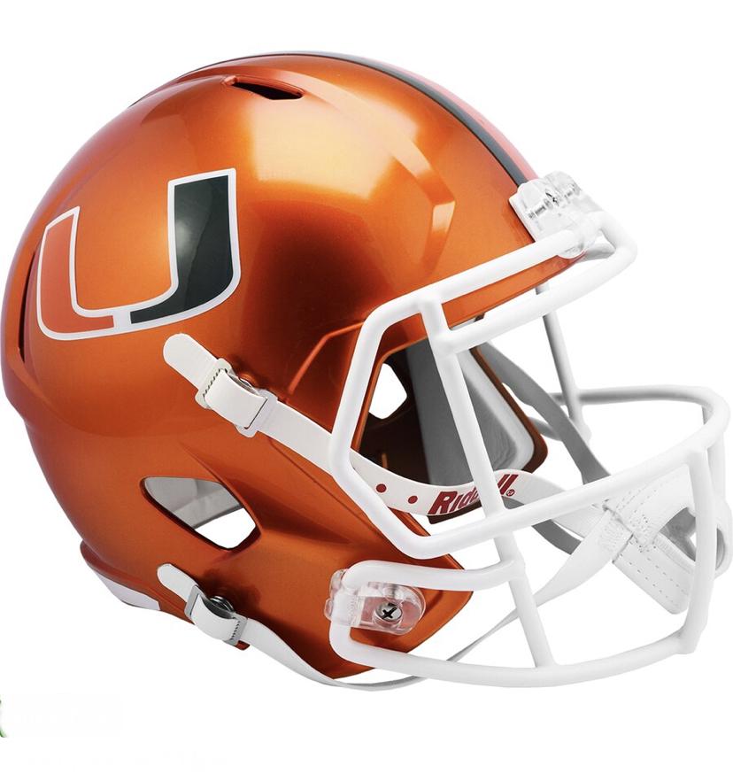 Miami Hurricanes Riddell LUNAR Alternate Revolution Speed Authentic  Football Helmet