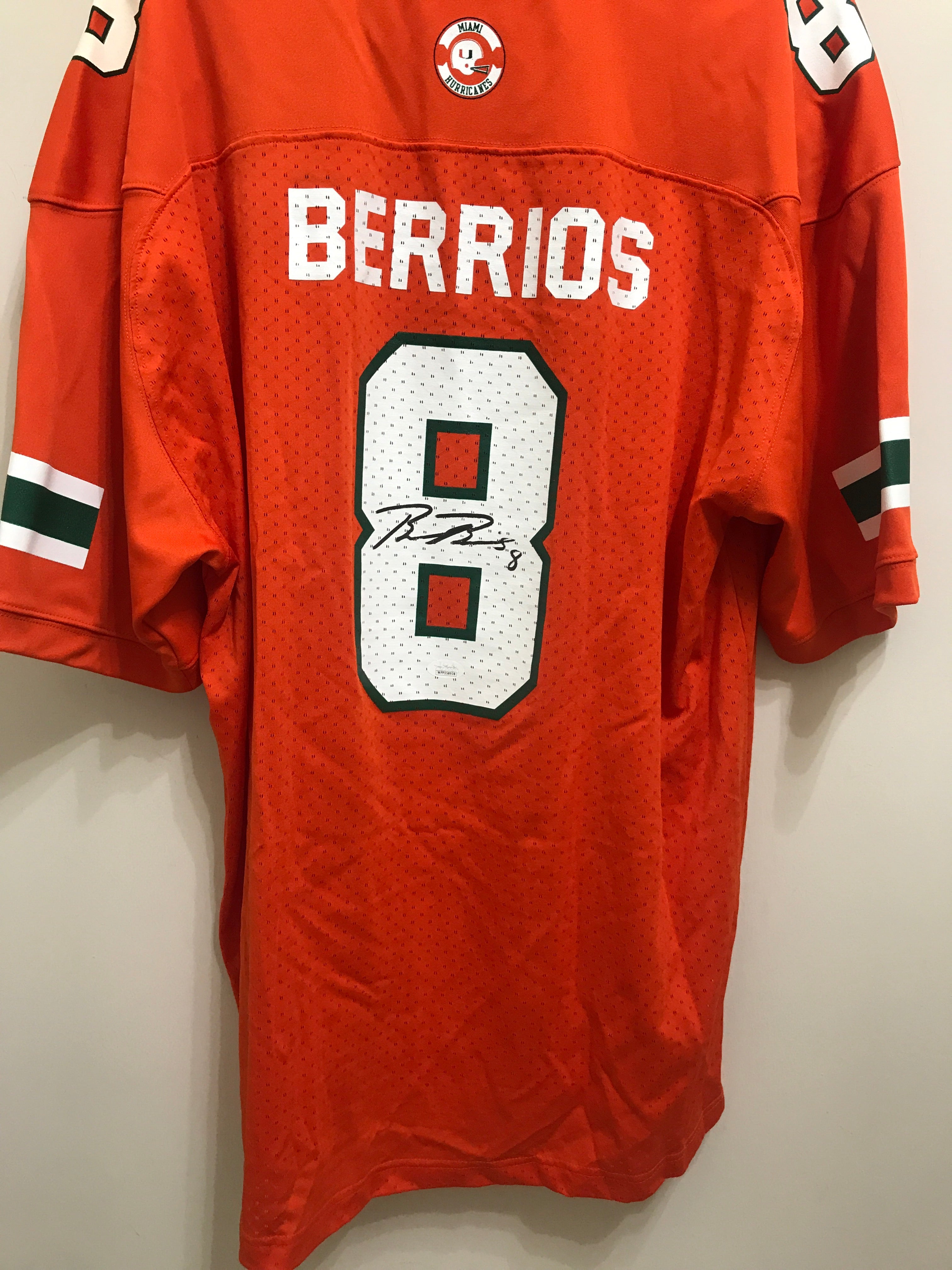 Miami Hurricanes adidas Braxton Berrios Autographed #8 Jersey - Orange