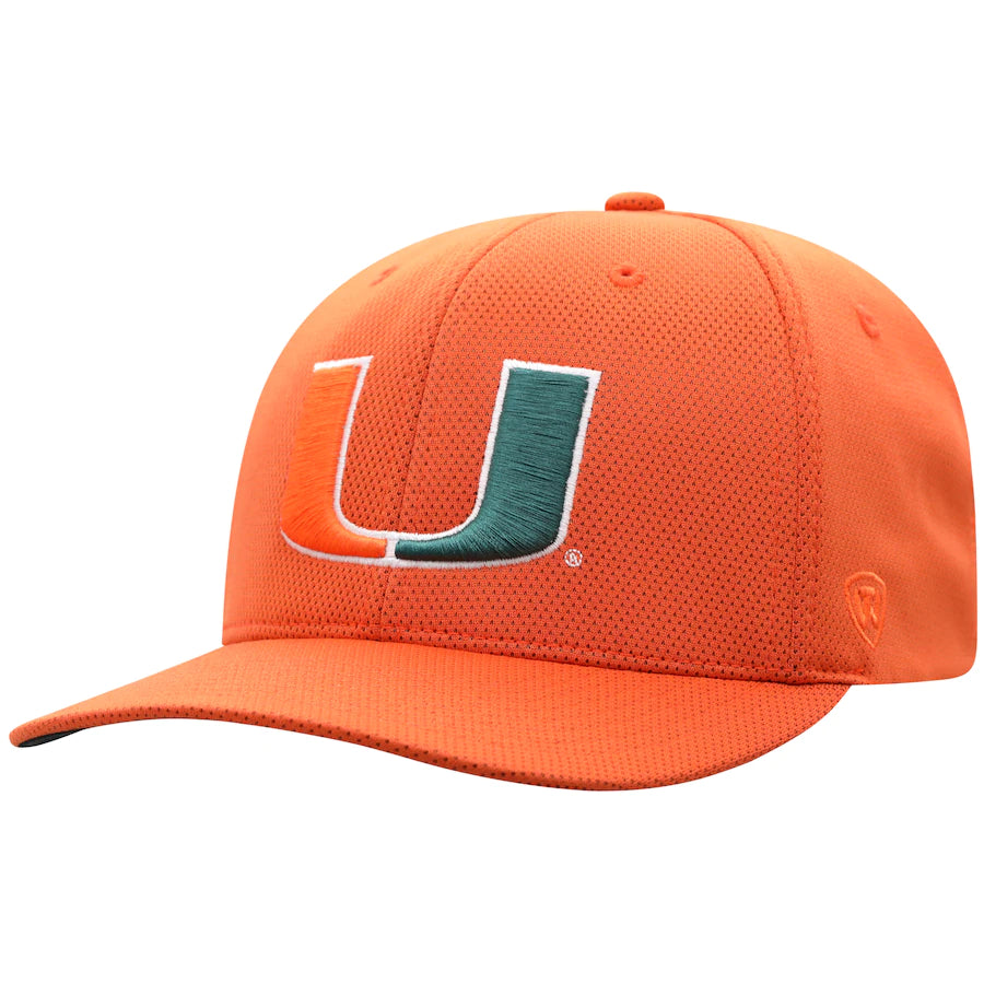 Top of The World Men's Miami Hurricanes Green Original Mesh Trucker Hat