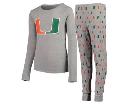 Miami Hurricanes Toddler L/S T-Shirt and Pajamas Pant Sleep Set