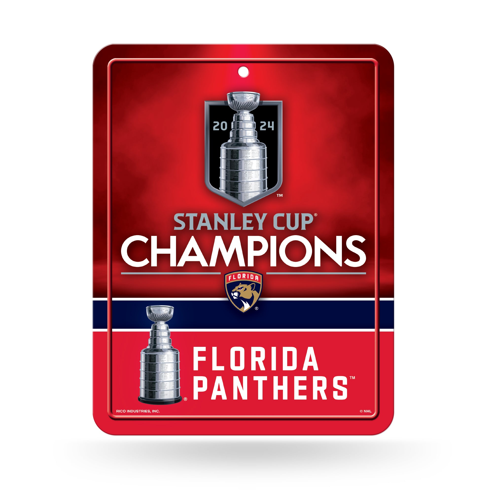 Florida Panthers 2024 Stanley Cup Champions Metal Parking Sign - 11 x 17