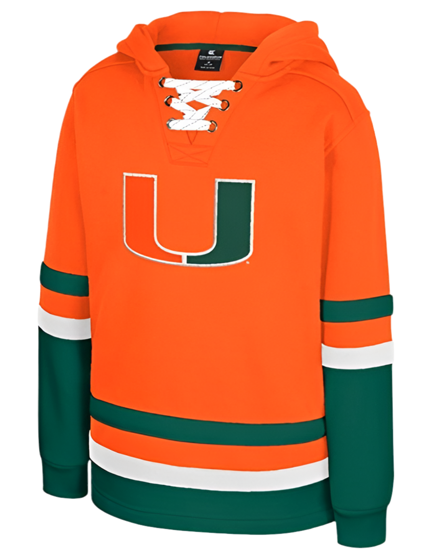 Miami Hurricanes Colosseum Youth Gunstar Lace-Up Hoodie - Orange