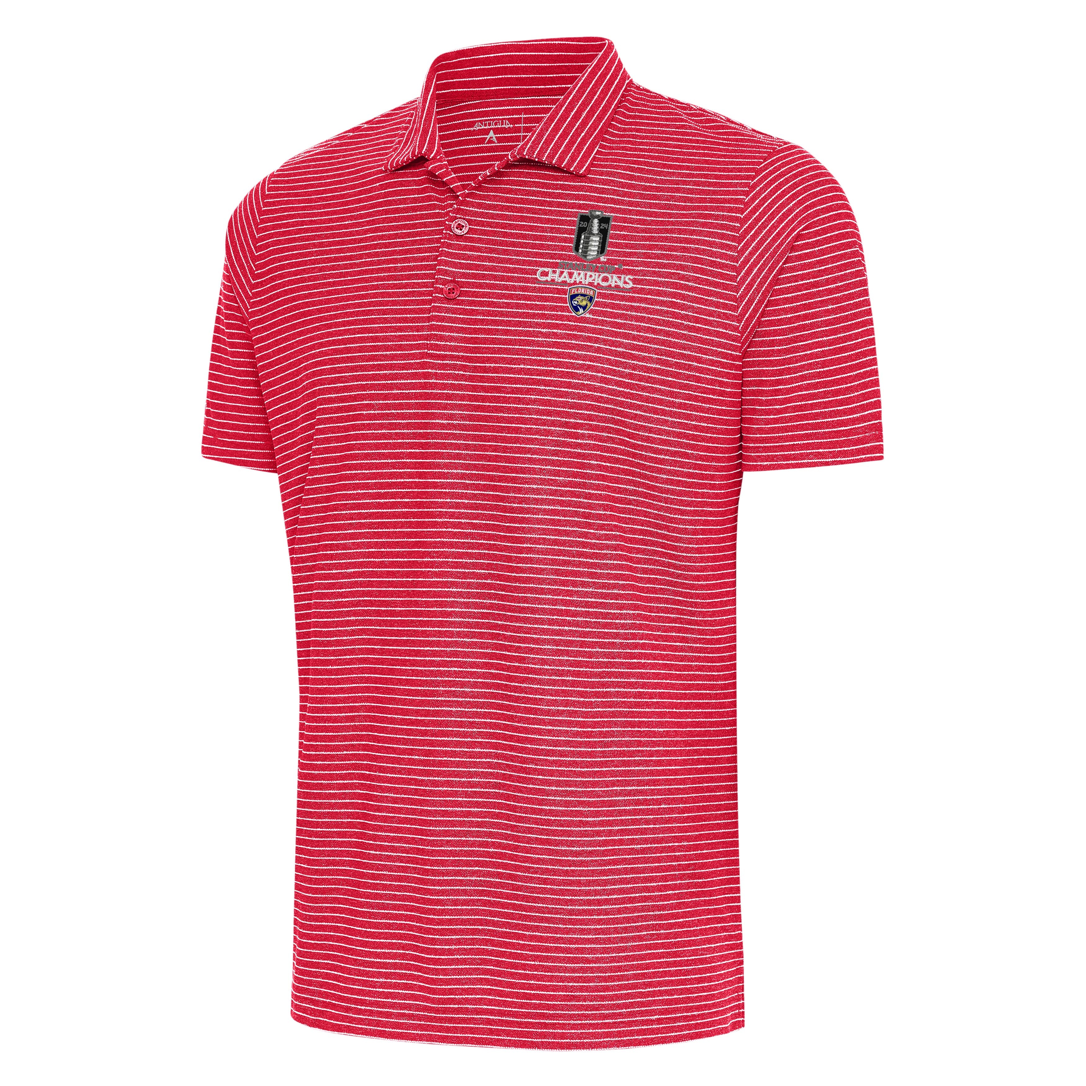 Florida Panthers Antigua Stanley Cup Champions Esteem Polo - Red/White