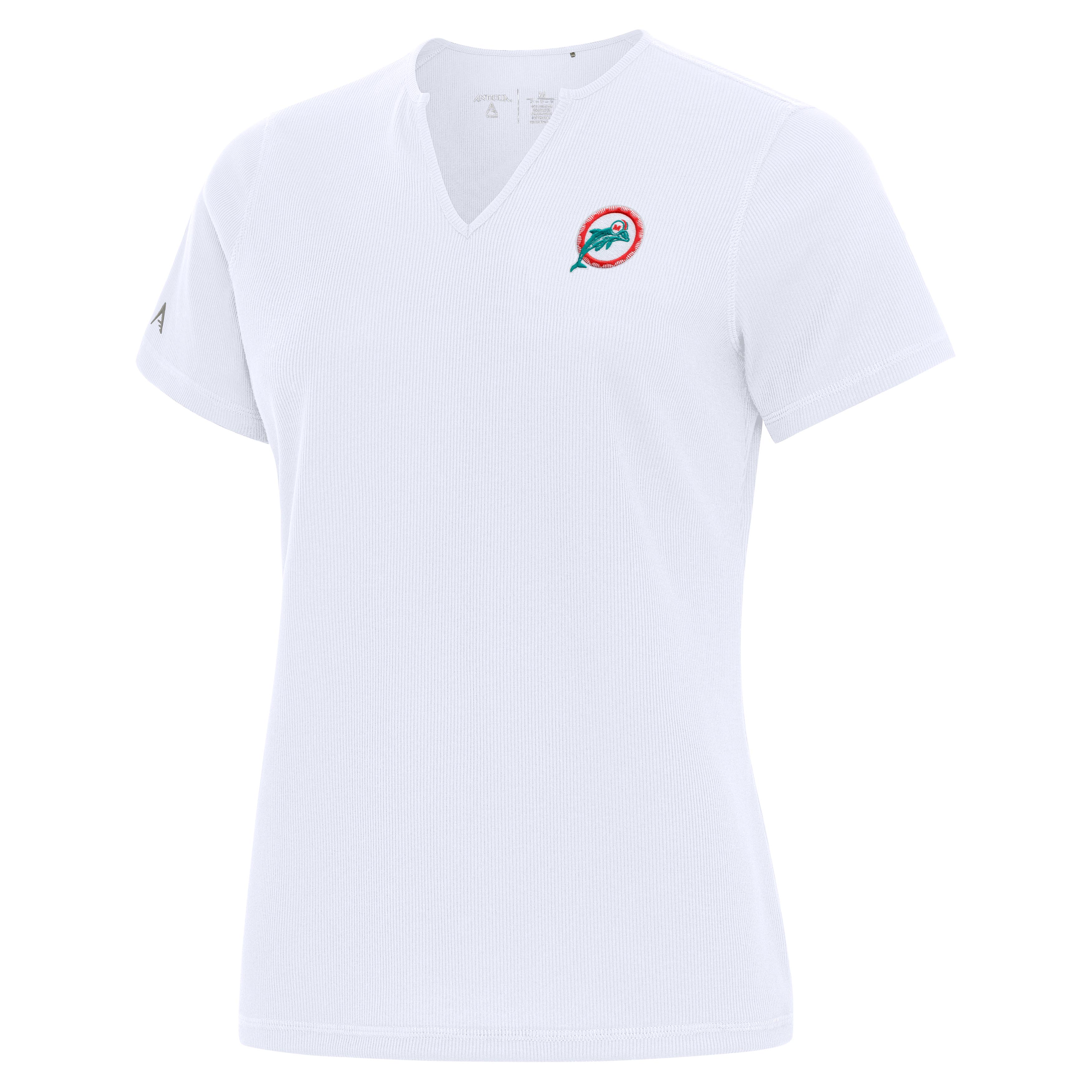 Miami Dolphins Women's Throwback Logo Traveler T-Shirt - White