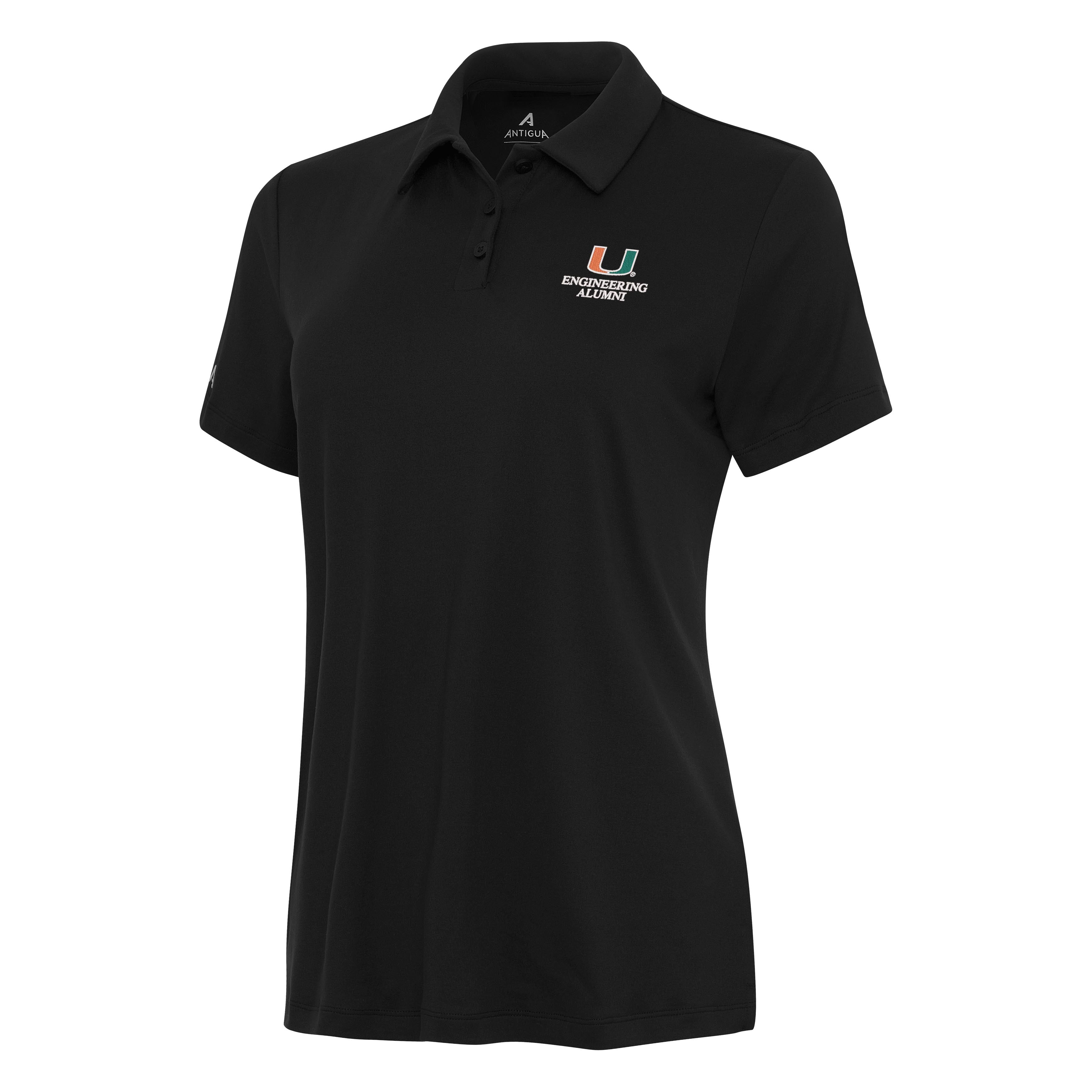 Miami Hurricanes Antigua Engineering Alumni Women's Polo - Black