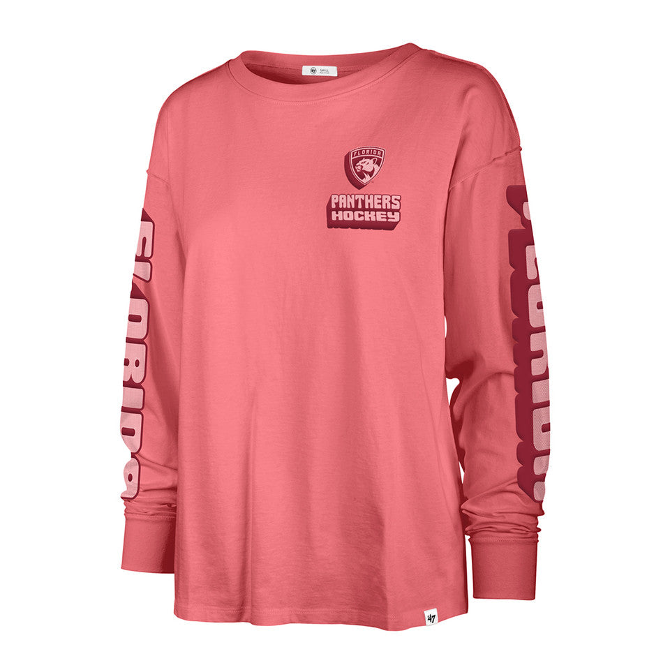 Florida Panthers 47 Brand Women's Luminance Groove L/S T-Shirt - Candy Apple