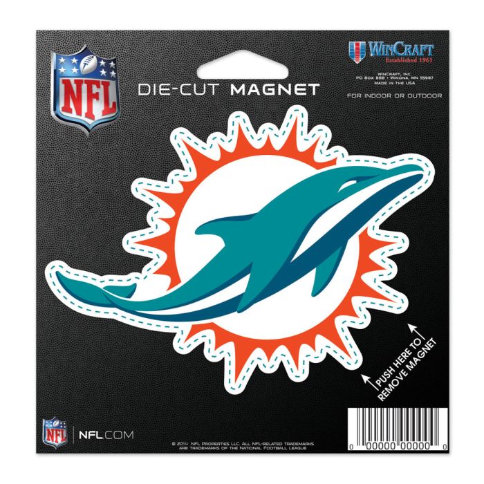 Miami Dolphins Primary Logo 4.5" Die Cut Magnet