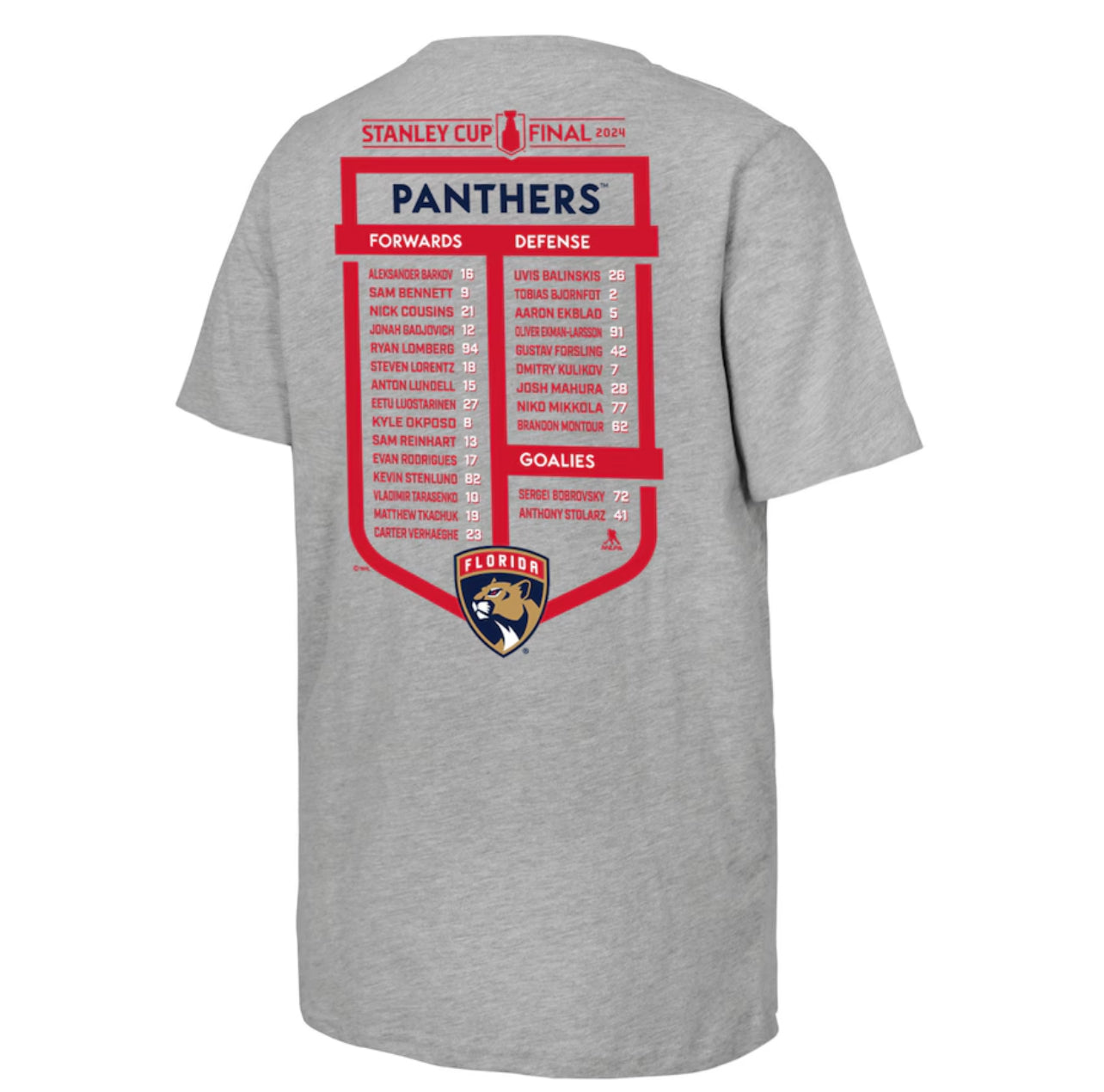 Florida Panthers NHL Toddler Stanley Cup Champions Roster T-Shirt - Grey