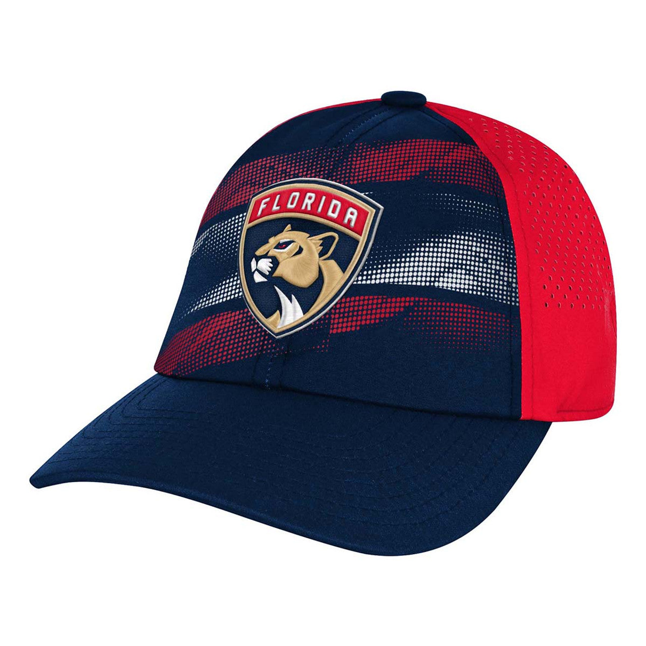 Florida Panthers Youth Primary Logo Perforated Adjustable Hat - Navy/Red