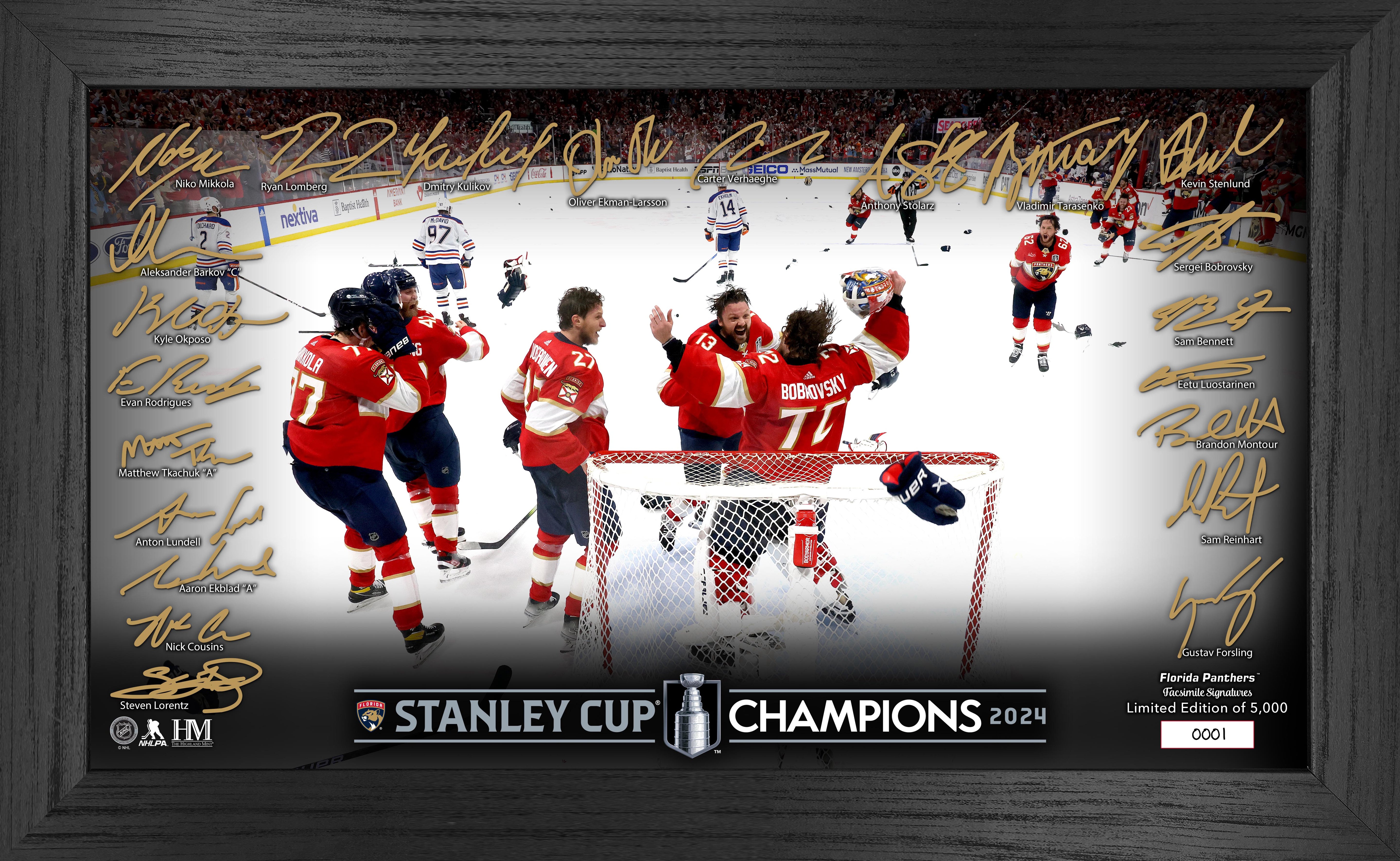 Florida Panthers 2024 Stanley Cup Champions Celebration Signature Frame