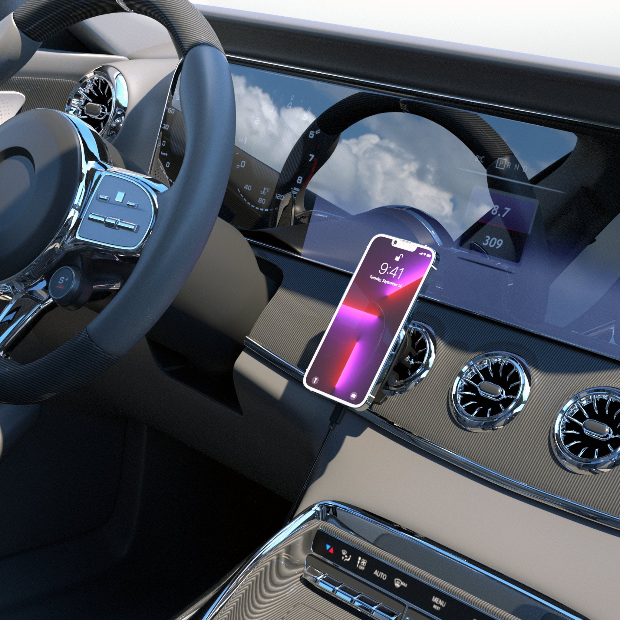 Inter Miami CF Linen Wireless Mag Car Charger