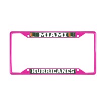 Miami Hurricanes License Plate Frame 6.25"x12.25" - Pink