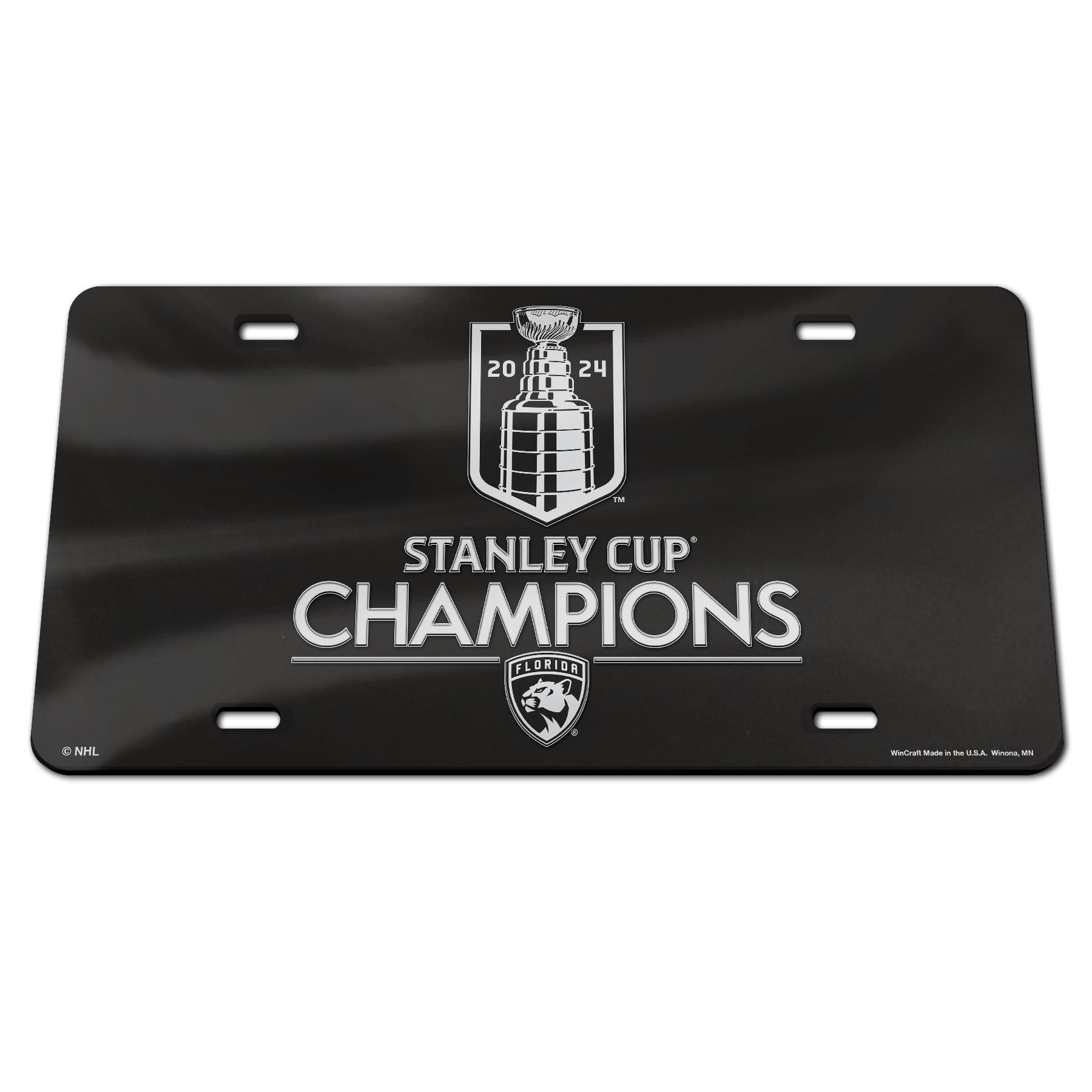 Florida Panthers 2024 Stanley Cup Champions Acrylic License Plate - Blackout