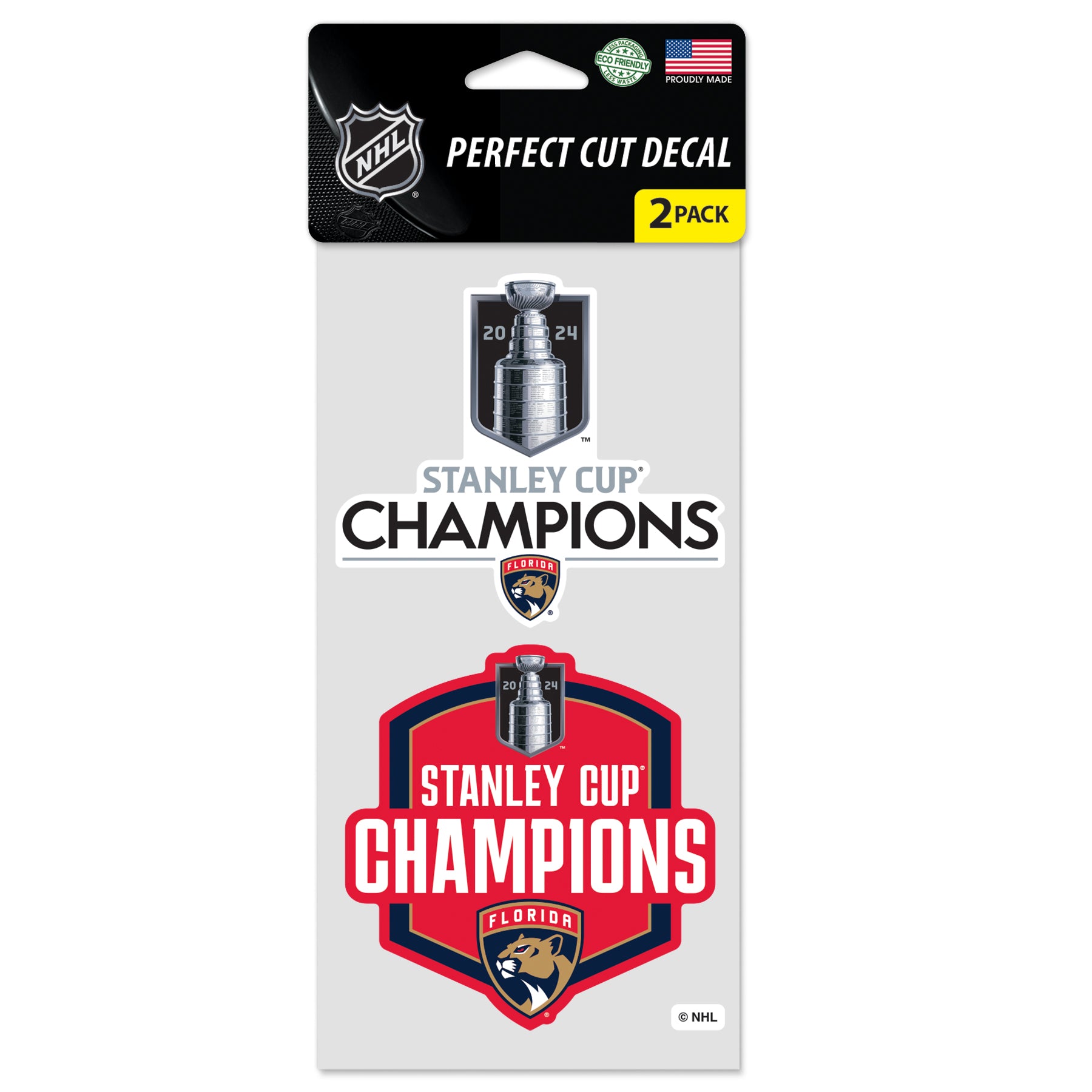 Florida Panthers 2024 Stanley Cup Champions 4 x 8 Perfect Cut Decal - Set of 2