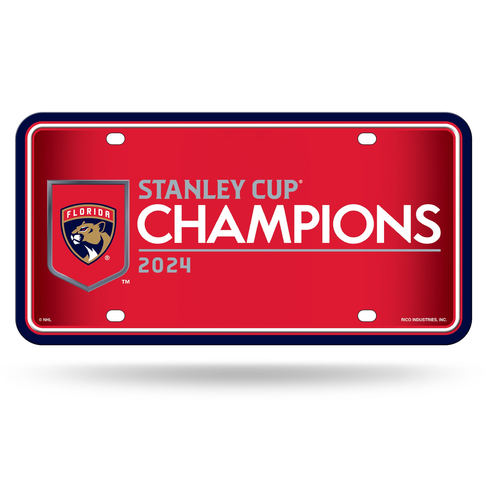 Florida Panthers 2024 Stanley Cup Champions Metal License Tag