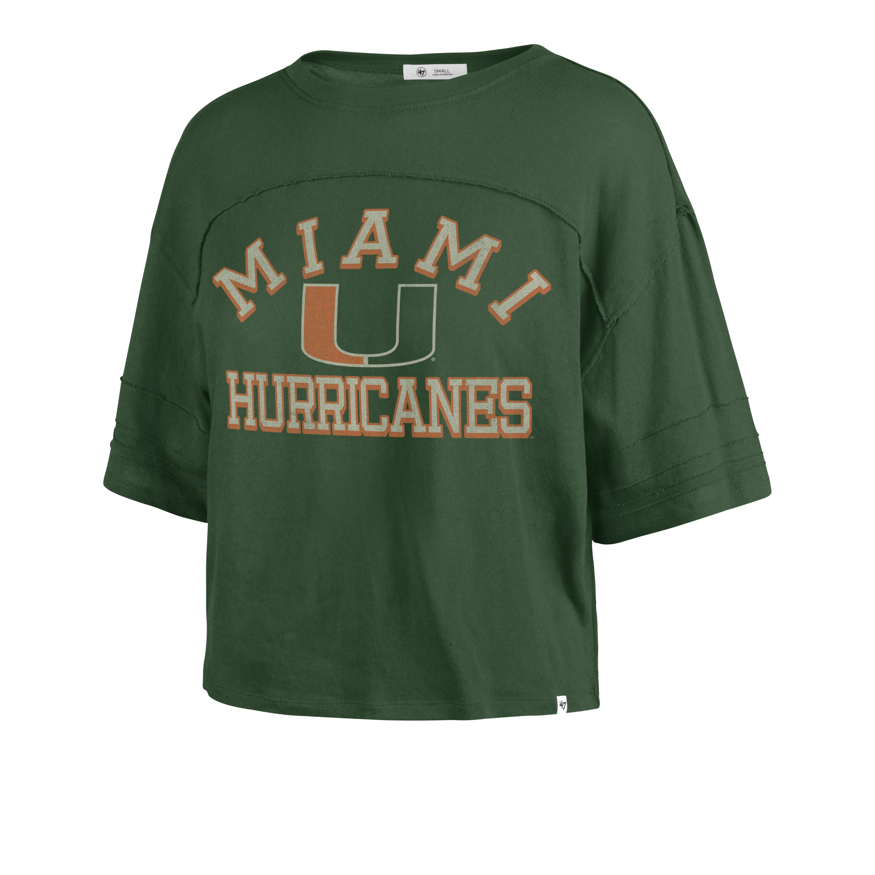 Miami Hurricanes Women's Half Moon Stevie Crop T-Shirt - Green