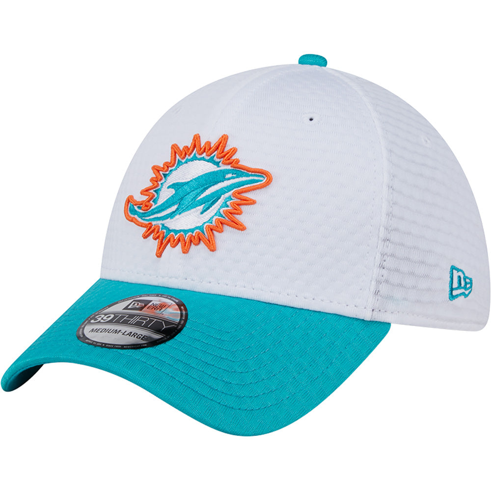 Miami Dolphins New Era 2024 NFL Training Camp 39THIRTY Flex Fit Hat - White