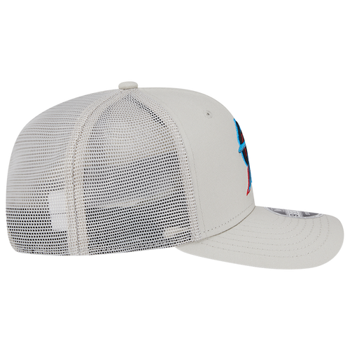 Miami Marlins New Era 9Seventy Canvas Mesh Back Stretch-Snap Hat - Stone