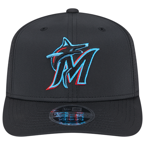 Miami Marlins New Era 9Seventy Perforated Stretch-Snap Hat - Black