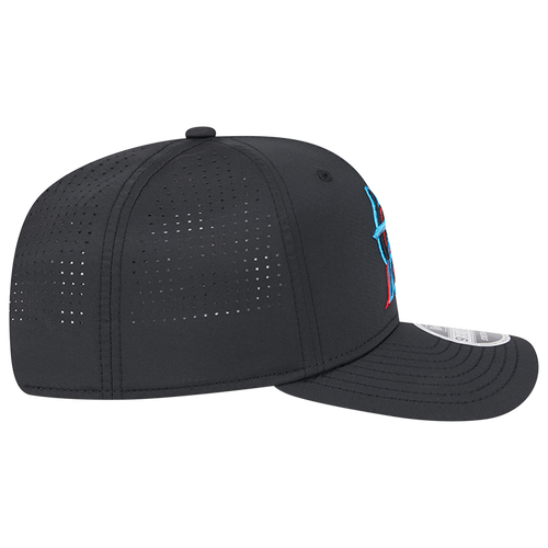 Miami Marlins New Era 9Seventy Perforated Stretch-Snap Hat - Black