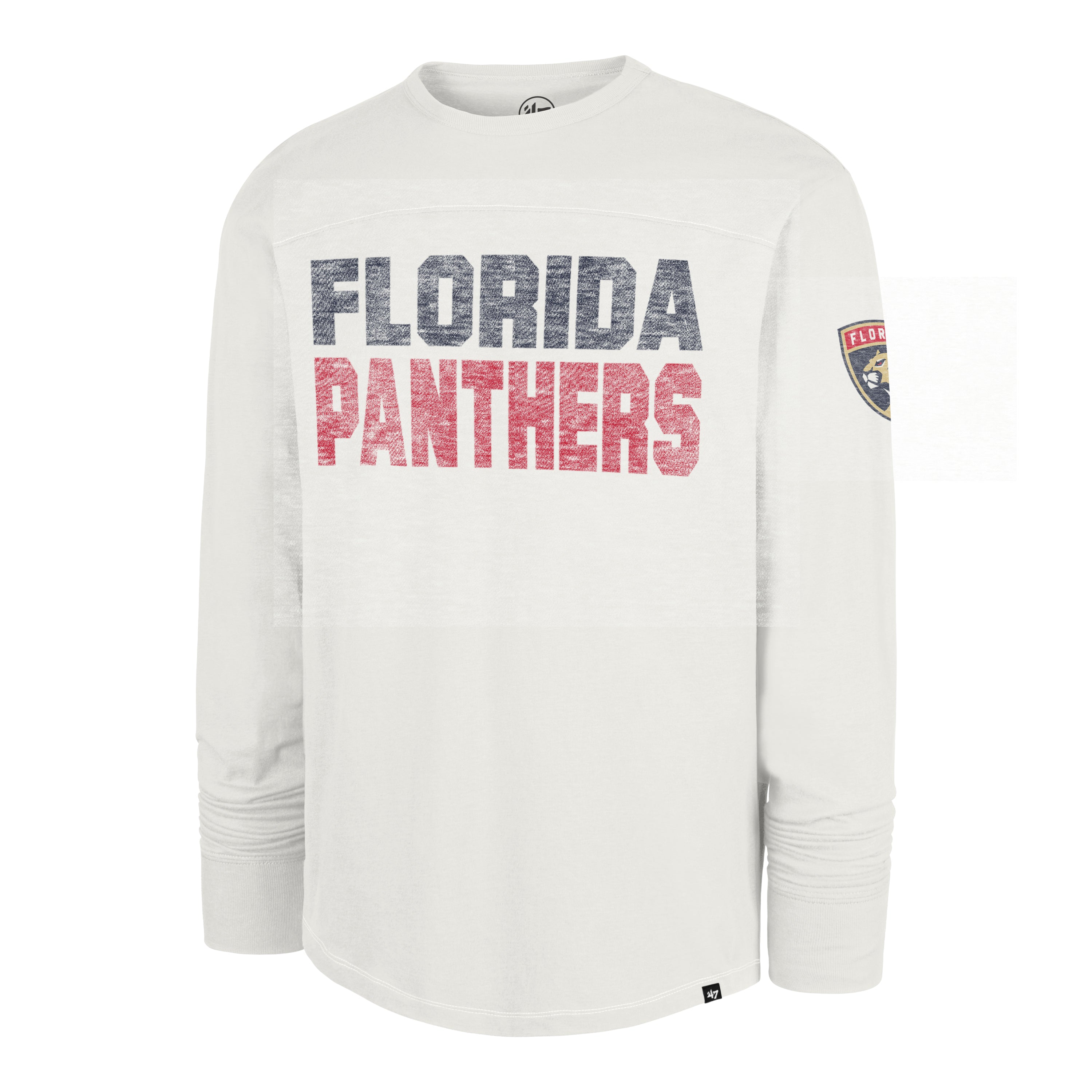 Florida Panthers 47 Brand Double Header Stack Bright L/S Sleeve T-Shirt - Stone