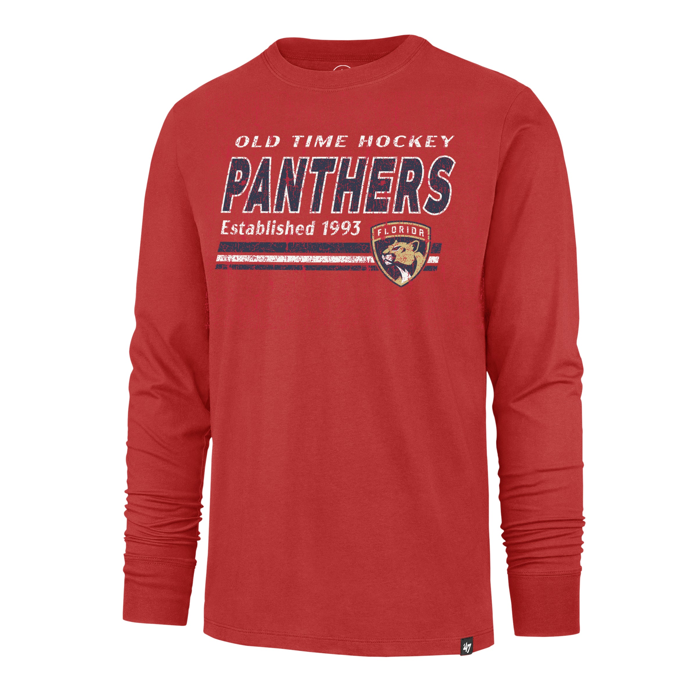 Florida Panthers 47 Brand Racer Red Charging Franklin L/S Sleeve T-Shirt - Red