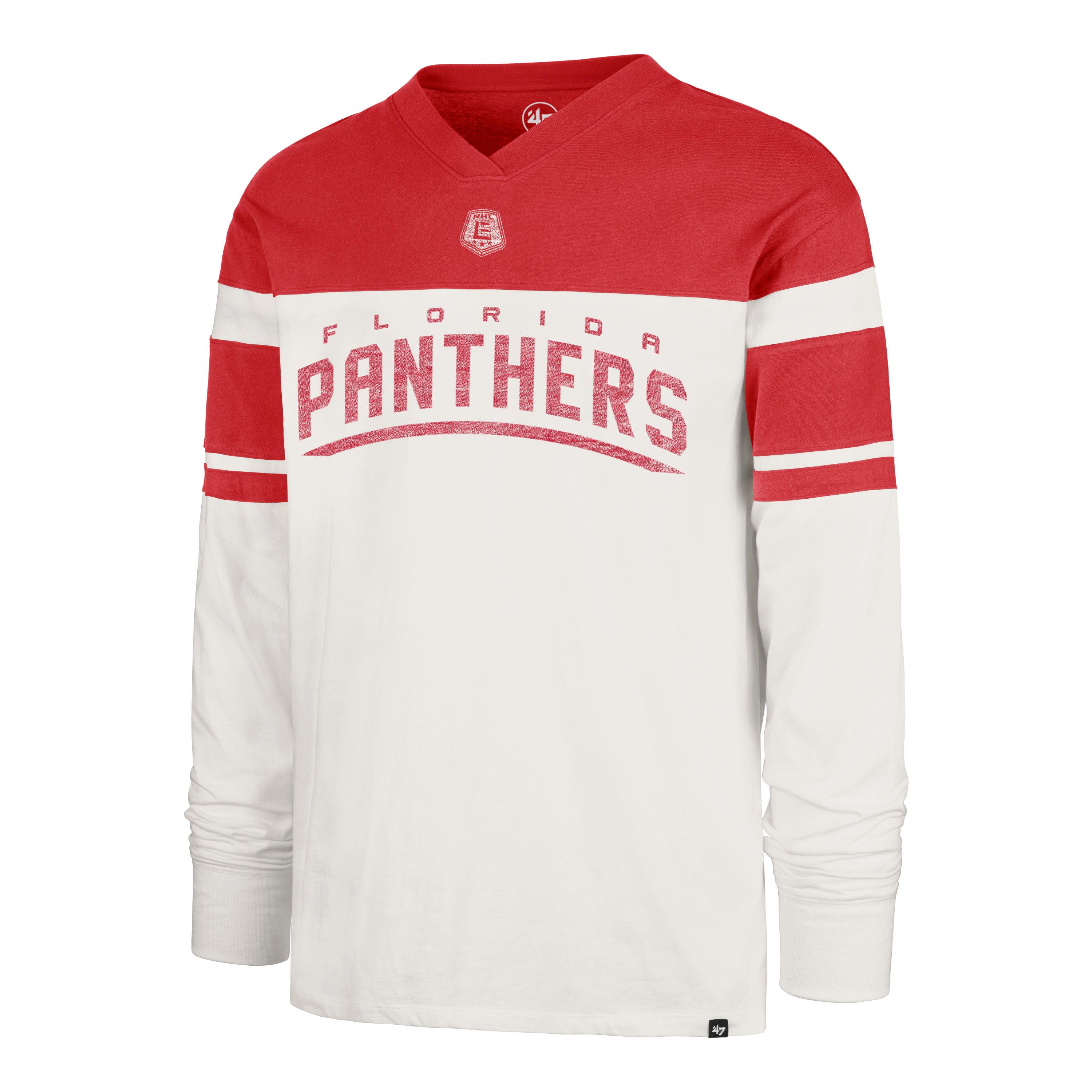 Florida Panthers 47 Brand Ice Block Southie L/S Sleeve T-Shirt - Stone/Red