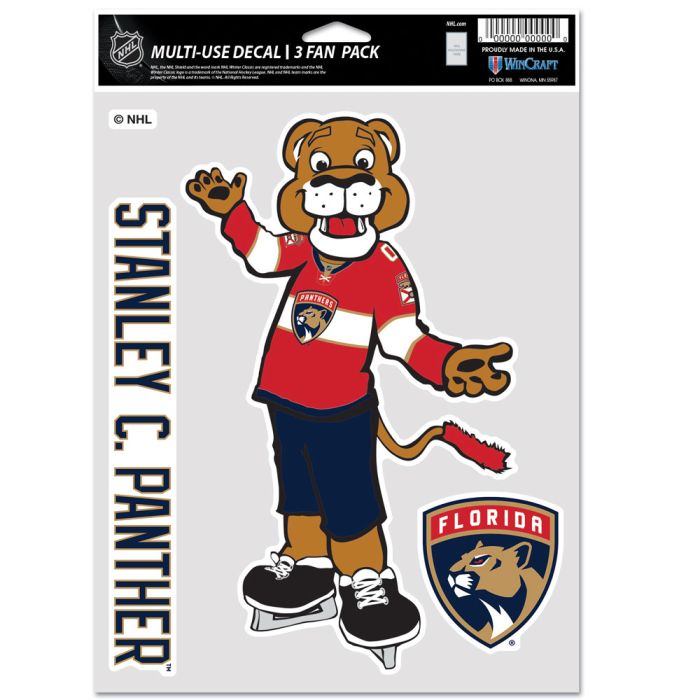 Florida Panthers Stanley C Panther Multi-Use 3 Pack Fan Decals